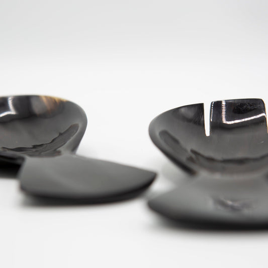 BEVERLY SMART Couverts Mini couverts ovales à salade en corne de zébu durable