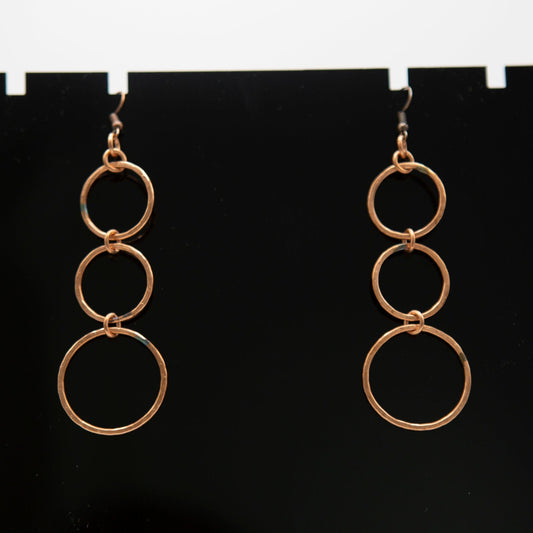 BEVERLY SMART Earrings Boucles d'oreilles triple rond en cuivre recyclé