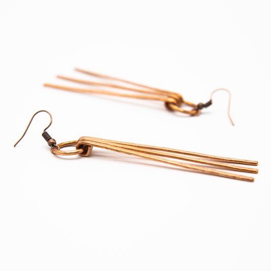 BEVERLY SMART Earrings Boucles d'oreilles triple tige en cuivre recyclé