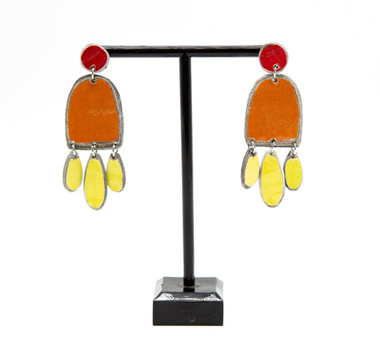 BEVERLY SMART EI Earrings Boucles d’oreilles LIFU – Boucles chandelier en perles de papier recyclé