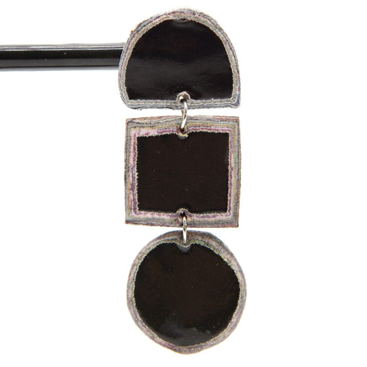 BEVERLY SMART EI Pendantes Black Boucles d’oreilles LINDEWE – Boucles géométriques en papier recyclé
