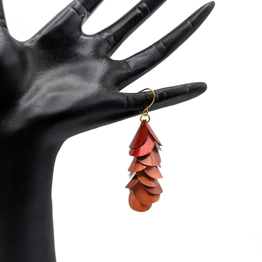 BEVERLY SMART EI Pendantes Rouges cuivre Boucles Pendantes Chandelier – Capsules Nespresso Recyclées