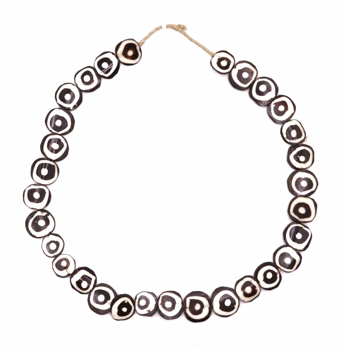 BEVERLY SMART EI Princesa Oeil Collier en perles plates d’os artisanal