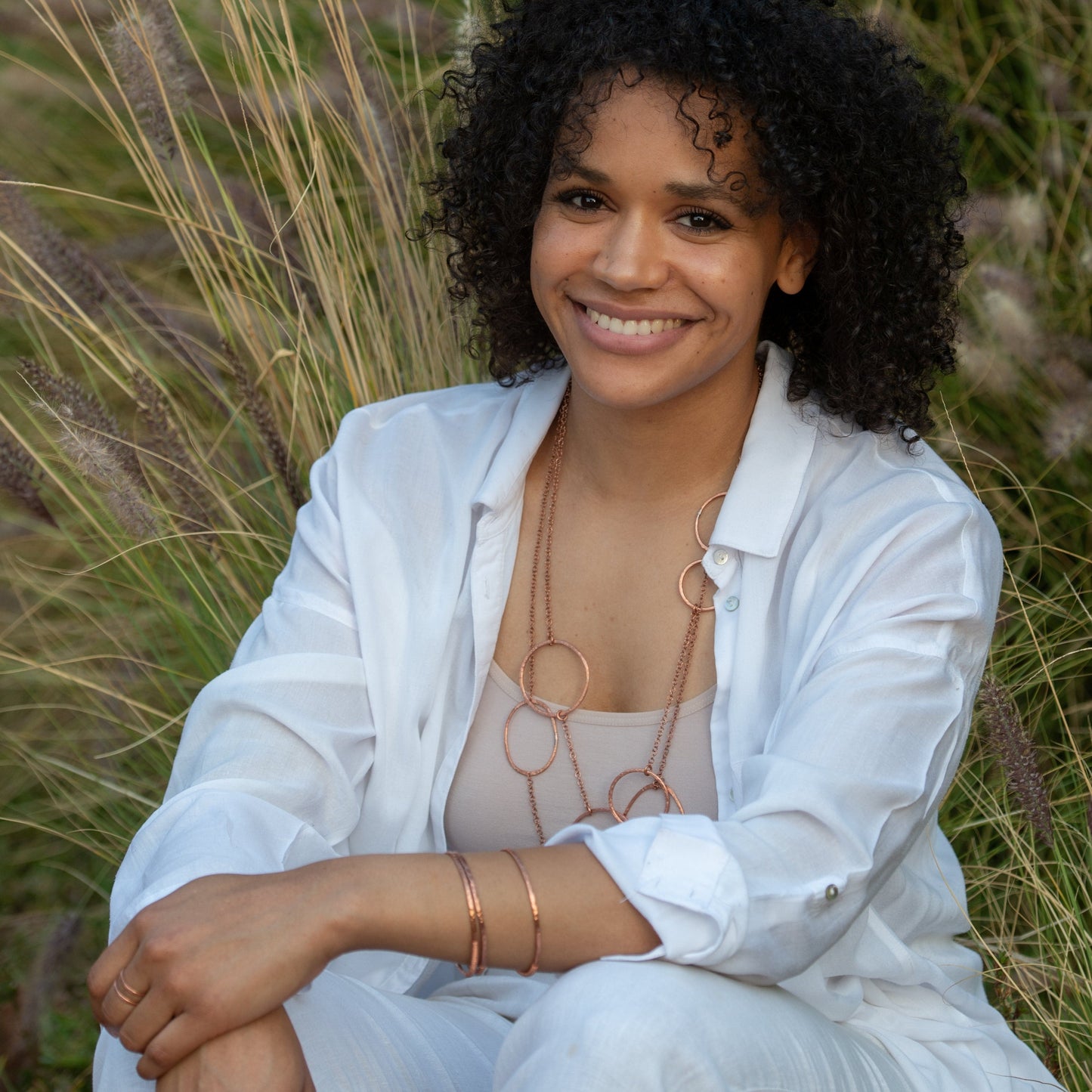 BEVERLY SMART Necklace Collier aux 4 ronds en cuivre recyclé