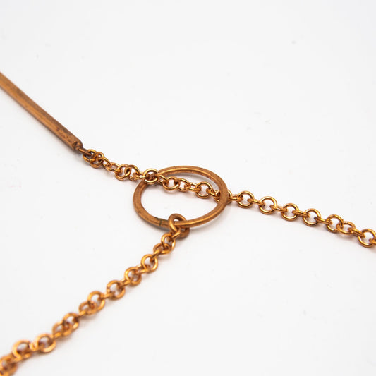 BEVERLY SMART Necklace Collier Bar et O en cuivre recyclé