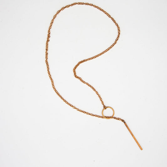 BEVERLY SMART Necklace Collier Bar et O en cuivre recyclé