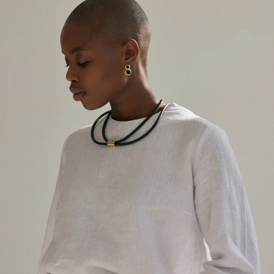 BEVERLY SMART Pendantes Boucles d’Oreilles « Huit », Design Minimaliste en Caoutchouc et Laiton