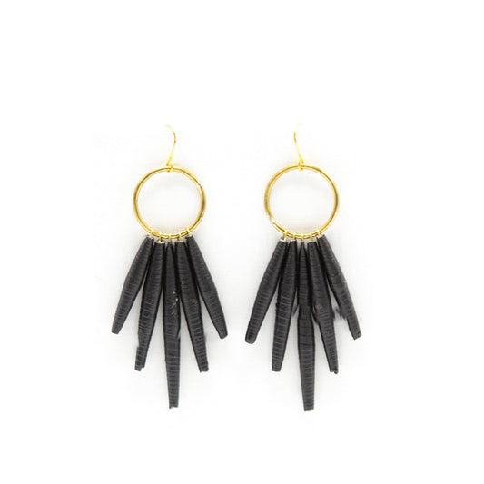 BEVERLY SMART Pendantes Noire Boucles d'oreilles pendantes « Cercle »