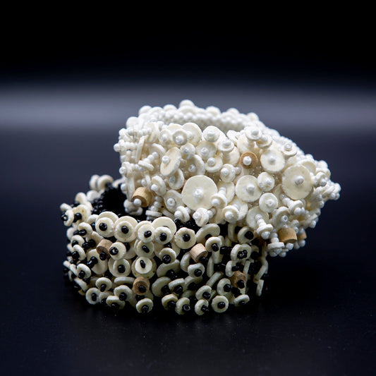 BEVERLY SMART souples Bracelet Cascade en Coquille d'Œuf d'Autruche Fait Main et Durable