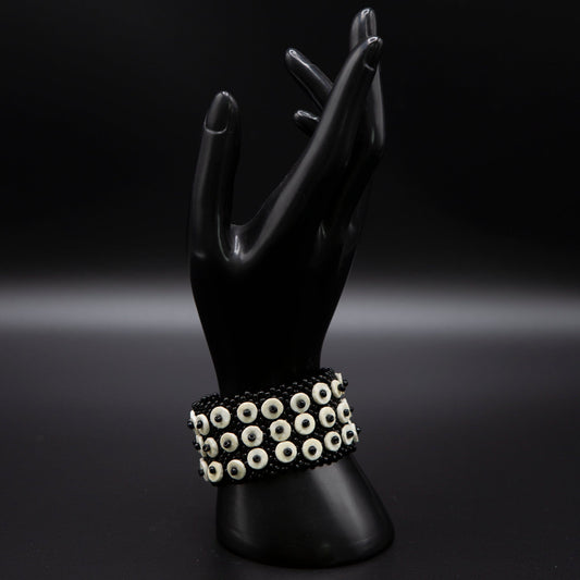 BEVERLY SMART souples Bracelet élégant en perles durables faites à la main en coquille d'œuf d'autruche