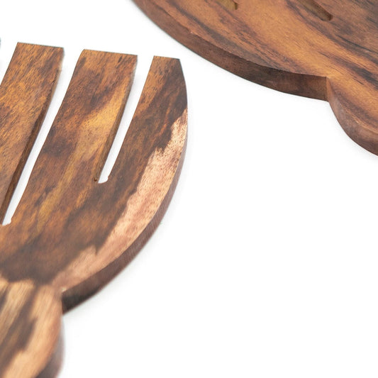 BEVERLY SMART Couverts Couverts à salade de forme peignes africains en bois d'olive sauvage