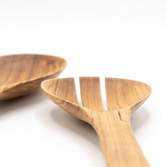 BEVERLY SMART Couverts Couverts contemporains à salade en bois d'olive sauvage