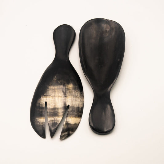 BEVERLY SMART Couverts Couverts ovales à salade en corne de zébu durable