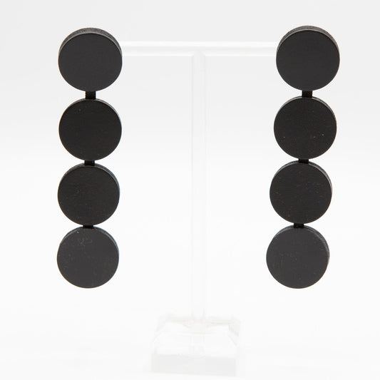 BEVERLY SMART Earrings Boucles d'oreilles contemporaines en rondelles de cuir