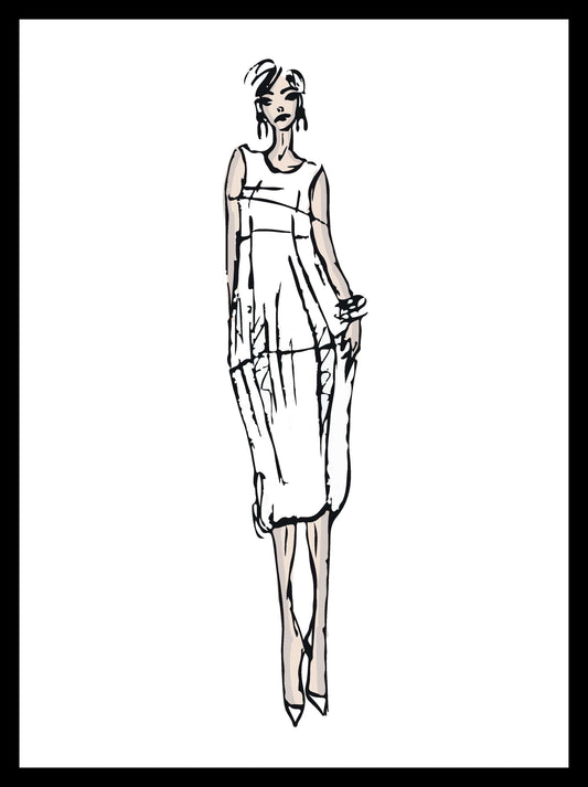 TULIPE, robe boule en croquis sleeveless beverly smart