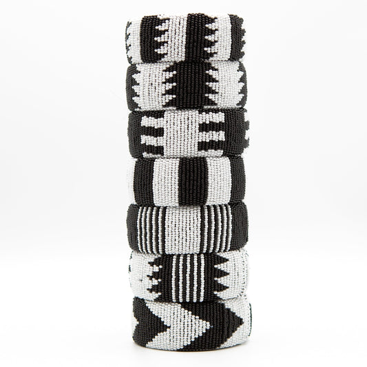 BEVERLY SMART manchettes Bracelet manchette en perles de verre élégant, souple