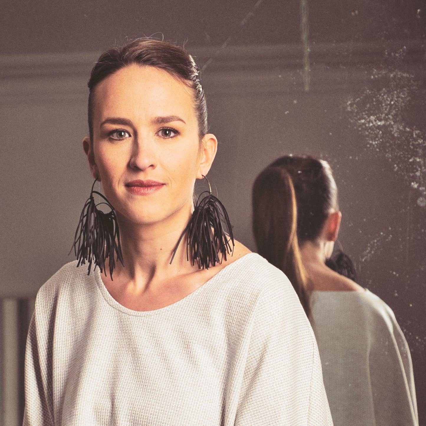 BEVERLY SMART Pendantes Boucles d'oreilles spaghetti en caoutchouc recyclé