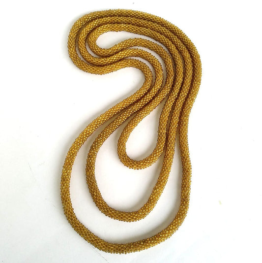 BEVERLY SMART Sautoirs Opéra 70cm / Dorée Collier de perles en verre, simple et élégant - les classiques