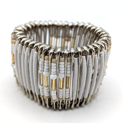 BEVERLY SMART Bracelets Blanc Bracelet Épingle de Sûreté – Style Audacieux et Durable