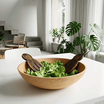 BEVERLY SMART Couverts Couverts à salade de forme peignes africains en bois d'olivier sauvage
