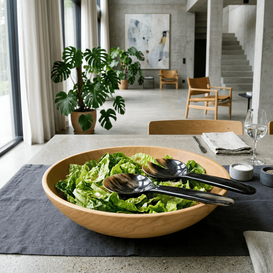 BEVERLY SMART Couverts Couverts à salade en corne de zébu durable