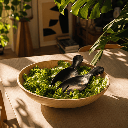 BEVERLY SMART Couverts Couverts ovales à salade en corne de zébu durable