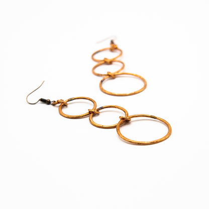 BEVERLY SMART Earrings Boucles d'oreilles triple rond en cuivre recyclé