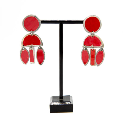 BEVERLY SMART EI Pendantes Red Boucles d’oreilles NESTA – Boucles audacieuses en papier recyclé