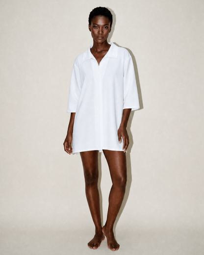 Handcrafted 3/4 sleeved shirt from Beverly Smart's artisanal designer fashion collection