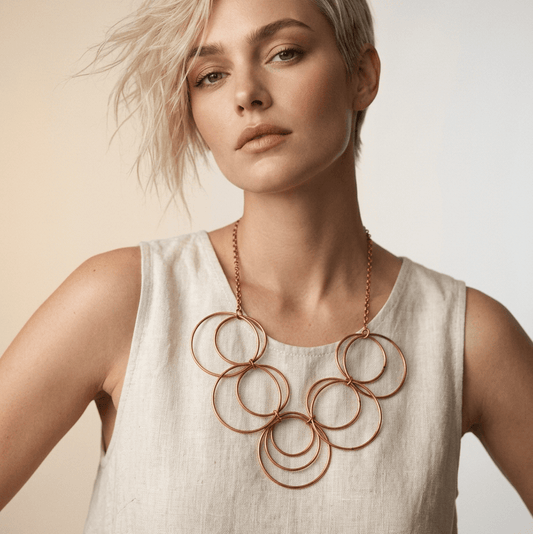 BEVERLY SMART Necklace Collier à anneaux multiples en cuivre recyclé