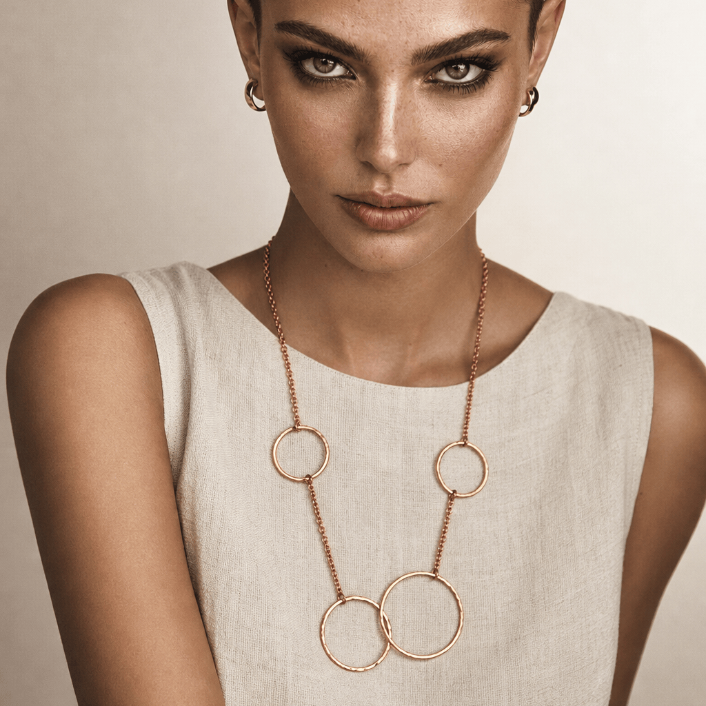 BEVERLY SMART Necklace Collier aux 4 ronds en cuivre recyclé