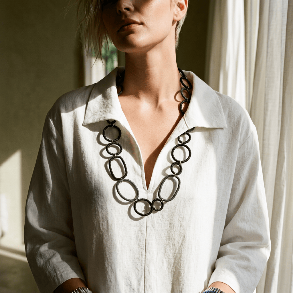 BEVERLY SMART Necklaces Collier géometrique en fil de téléphone