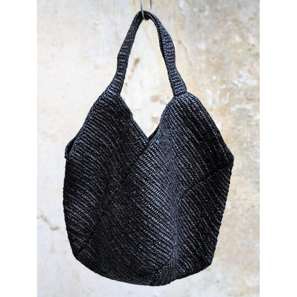 BEVERLY SMART Noir Sac en Rafia Crocheté à la Main – Élégance Artisanale de Madagascar