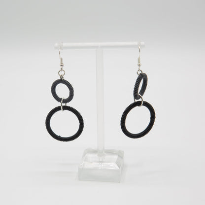 BEVERLY SMART Pendantes Boucles d'oreilles double anneau en fil de téléphone