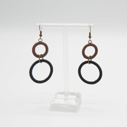 BEVERLY SMART Pendantes Boucles d'oreilles double anneau en fil de téléphone