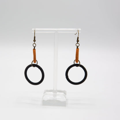 BEVERLY SMART Pendantes Boucles d'oreilles double anneau en fil de téléphone