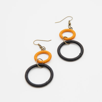 BEVERLY SMART Pendantes Sienne Boucles d'oreilles double anneau en fil de téléphone