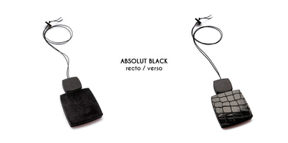 BEVERLY SMART pendentifs Collier BAROK 02 Réversible – Cuir Fait Main, Deux Versions : Or/Noir  & Absolute Black