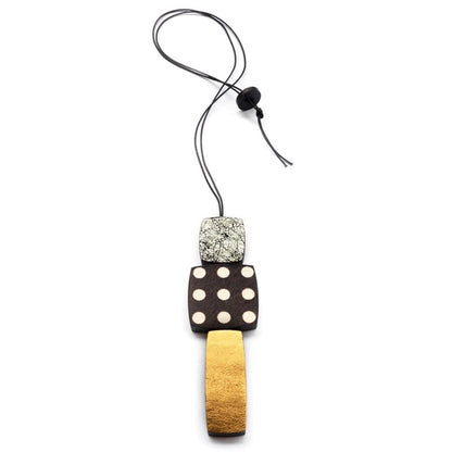 BEVERLY SMART pendentifs Collier BAROK 03 Réversible – Bijou en Cuir Fait Main, 6 Finitions, Deux Versions (Coloré & Absolute Black)