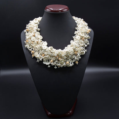 BEVERLY SMART Princesa Collier Cascade en Coquille d'Œuf d'Autruche Durable