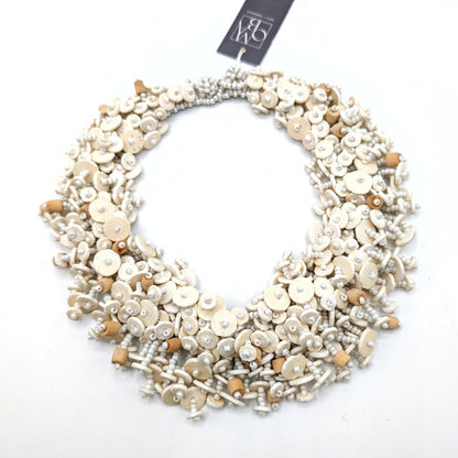 BEVERLY SMART Princesa Collier Cascade en Coquille d'Œuf d'Autruche Durable