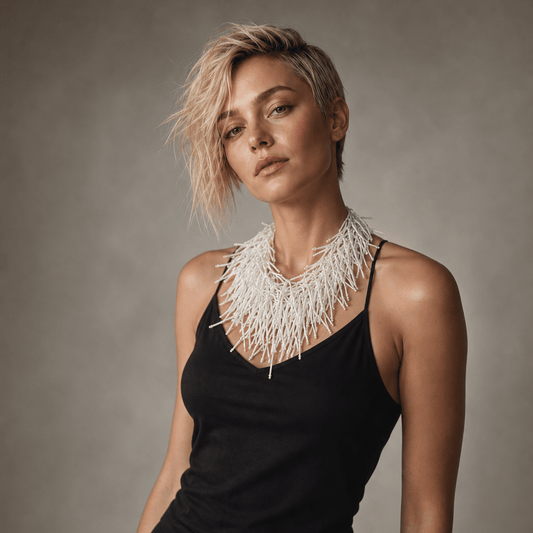 BEVERLY SMART Princesa Collier en Perles Tubulaires – Bijou en Verre Fait Main en Afrique du Sud