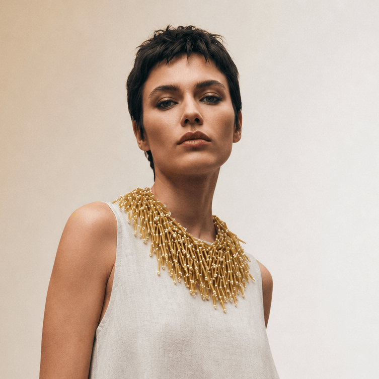 BEVERLY SMART Princesa Collier en Perles Tubulaires – Bijou en Verre Fait Main en Afrique du Sud