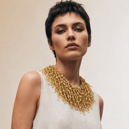 BEVERLY SMART Princesa Collier en Perles Tubulaires – Bijou en Verre Fait Main en Afrique du Sud