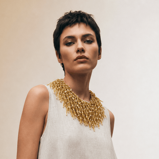 BEVERLY SMART Princesa Collier en Perles Tubulaires – Bijou en Verre Fait Main en Afrique du Sud