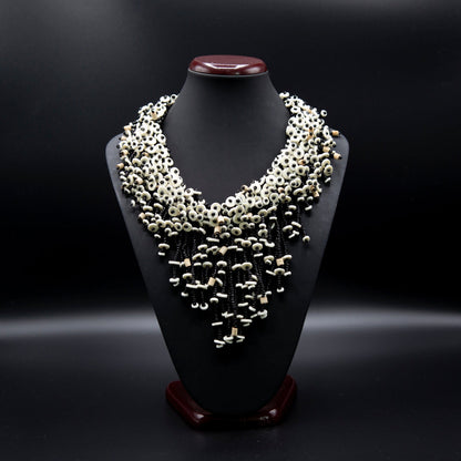 BEVERLY SMART Princesa Collier somptueux en coquille d'œuf d'autruche durable