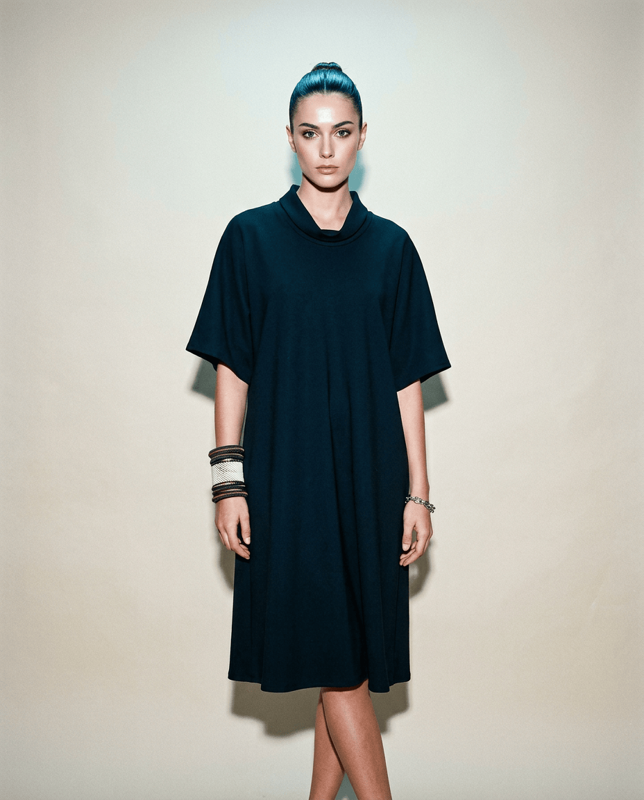 BEVERLY SMART robe Robe noire midi entièrement coupée en biais