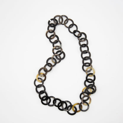 BEVERLY SMART Sautoirs petits ronds Ø 25mm 70cm long Colliers contemporain en corne de zébu durable