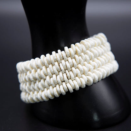 BEVERLY SMART souples 4 rangées Bracelet à 4 Brins en Coquille d'Œuf d'Autruche Durable