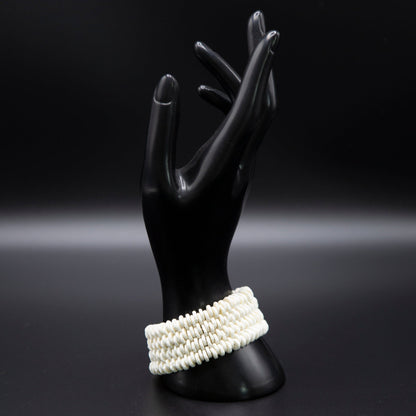 BEVERLY SMART souples Bracelet à 4 Brins en Coquille d'Œuf d'Autruche Durable